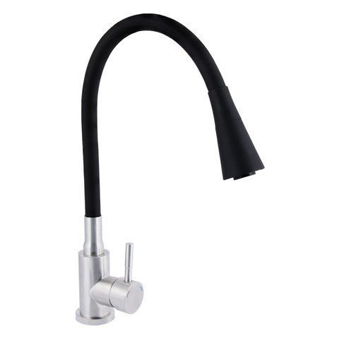 Змішувач для кухні Lidz Aria 015F31 з гнучким виливом (k35) LDARI015F31BNK31872 Black / Nickel SD00037973 фото