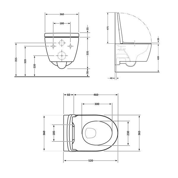 Унітаз підвісний Qtap Jay безобідковий з сідінням Soft-close QT07335176W SD00036224 фото