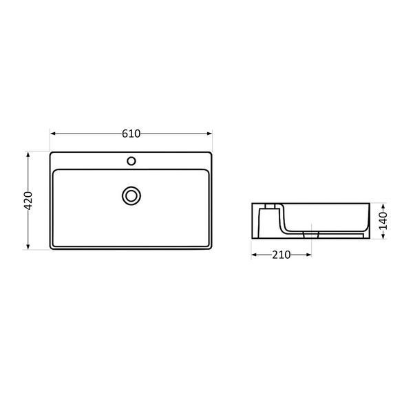 Раковина Qtap Nando LT 610х420х140 White QT12116146W SD00052917 фото