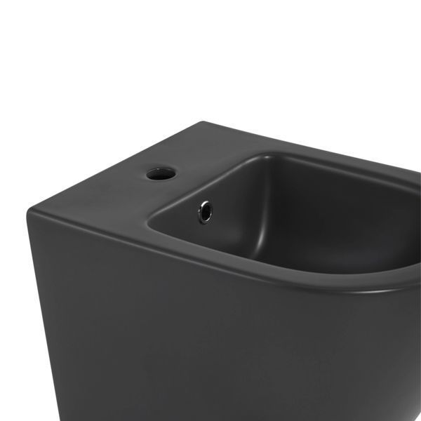 Комплект Qtap Robin Anthracite 3 в 1: підвісний унітаз Ultra Quiet + біде підвісне + раковина накладна QTROBAN49157 SD00055281 фото