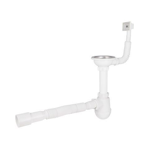 Сифон для кухонної мийки Lidz (WHI) 60 05 M001 01 EURO (вихід 50 мм) SD00042782 фото