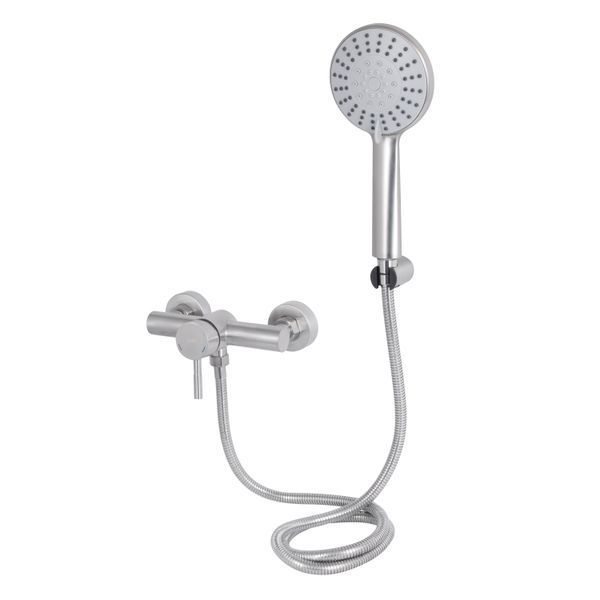Змішувач для душу Lidz Aria 010 (з душовим гарнітуром) (k35) LDARI010NKS43361 Nickel SD00049484 фото