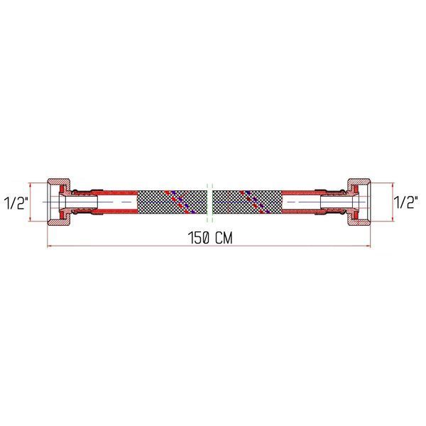 Гнучка підводка для води Thermo Alliance Forte ВВ 150 см SF381W150 SD00002781 фото