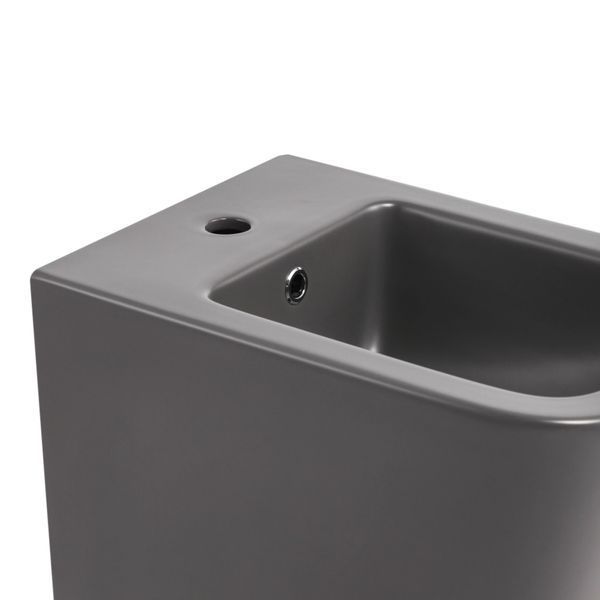 Комплект Qtap Tern Anthracite 3 в 1: підвісний унітаз Ultra Quiet + біде підвісне + раковина накладна QTROBAN49157 SD00055285 фото
