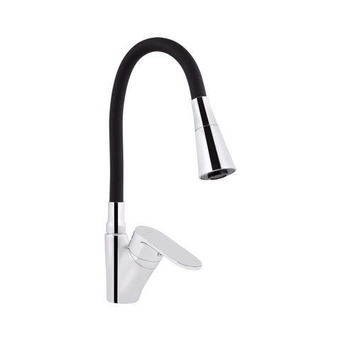 Змішувач для кухні Lidz Tani 007F3 з гнучким виливом (k40) LDTAN007F3BCR37649 Chrome/Black SD00043752 фото