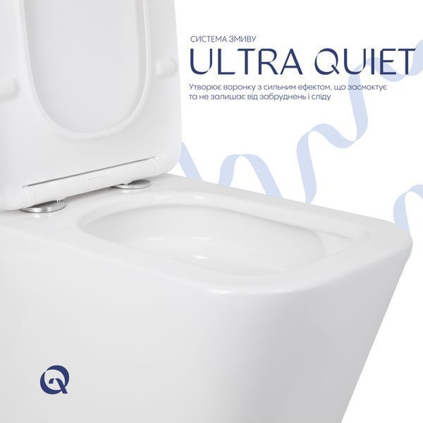 Унітаз підлоговий Qtap Tern Ultra Quiet безобідковий з сидінням Soft-Close QT17226003AW White SD00051948 фото