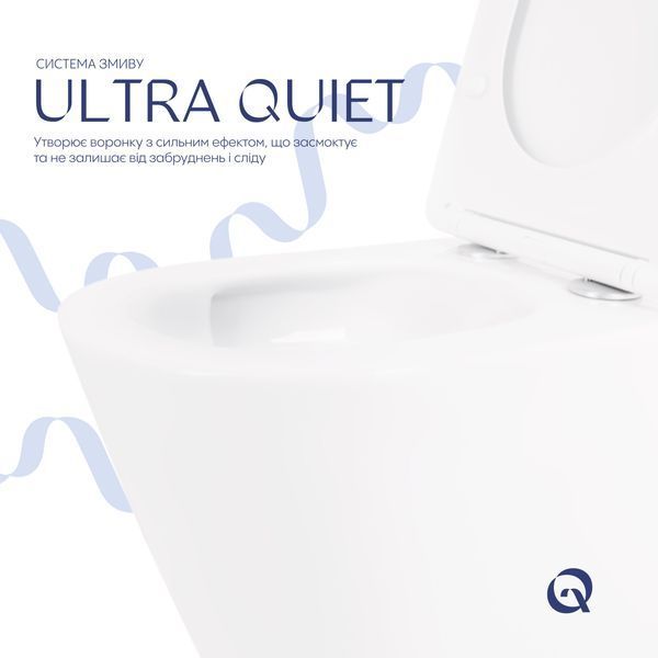 Унітаз підвісний Qtap Swan безободковий Ultra Quiet з сидінням Soft-close QT16335179W SD00050900 фото