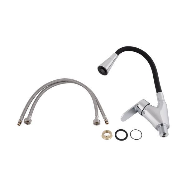 Змішувач для кухні Lidz Tani 007F3 з гнучким виливом (k40) LDTAN007F3BCR37649 Chrome/Black SD00043752 фото