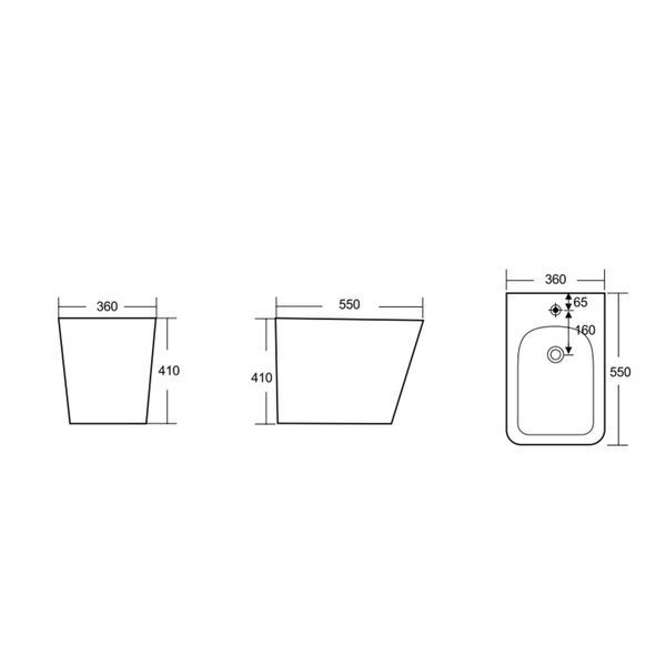 Біде підлогове Qtap Tern 550x360x410 White QT1744003CW SD00042534 фото