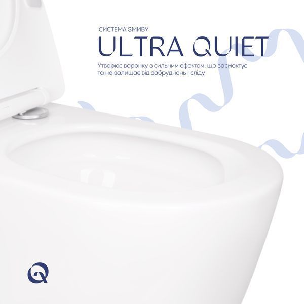 Унітаз підвісний Qtap Scorpio безободковий Ultra Quiet з сидінням Soft-close QT14332380AW SD00050898 фото