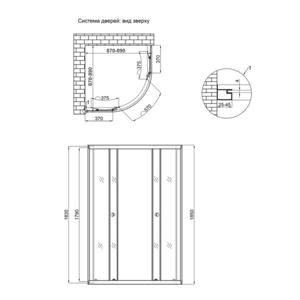 Душова кабіна Lidz Latwa SC90x90.SAT.LOW.FR, скло Frost 4 мм без піддона SD00047616 фото