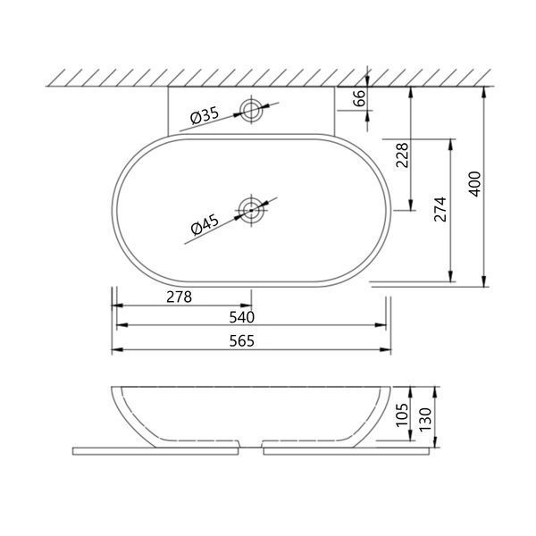 Раковина Qtap Cardinal 565х400х130 White QT0411K177WN SD00053083 фото