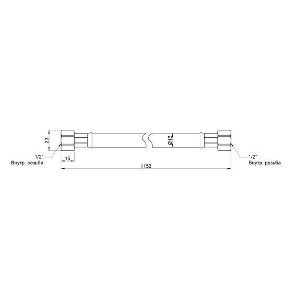 Шланг для газу Thermo Alliance Standart чорний 1/2" ВВ 80 см SD91G80 SD00011000 фото