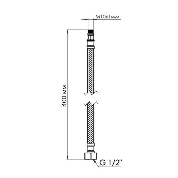 Шланг для підключення змішувача Thermo Alliance Standart (пара) 40 см NYLON M10x1/2"В TAS386W40 SD00052995 фото