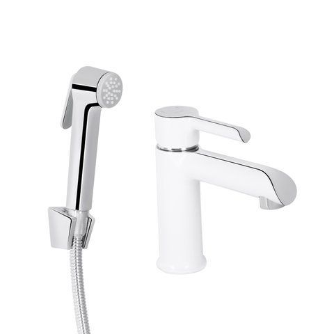 Змішувач для раковини Qtap Grand (з гігієнічним душем) QTGRA272CRW45671 Chrome/White SD00051795 фото