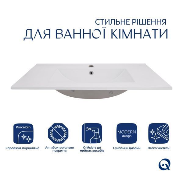 Комплект Albatross: Раковина врізна меблева 820x460x180 мм, White, прямокутна + Донний клапан Pop-up PU02O SD00054599 фото