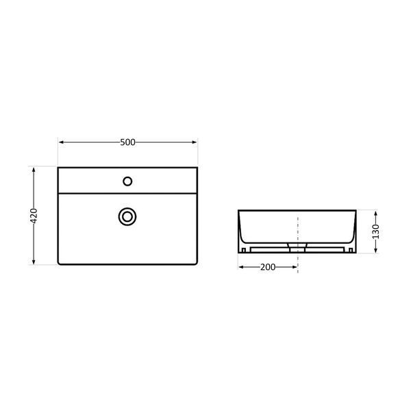 Раковина Qtap Nando LT 500х420х130 Matt black QT12116146AMB SD00052920 фото