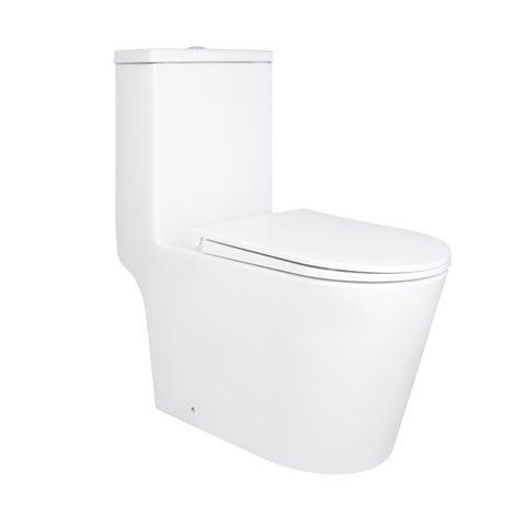 Унітаз-моноблок підлоговий Qtap Kolibri Ultra Quiet безобідковий з сидінням Soft-close WHITE QT10226380W SD00052624 фото