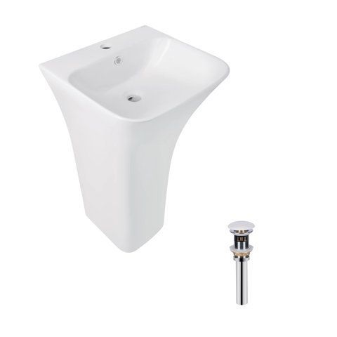 Комплект Qtap Crow: Раковина напольна моноблок 445x420x840 мм White + Донний клапан PU02O SD00053445 фото