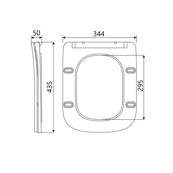 Сидіння для унітаза (Tern 490,520,610) 435x344x50 мм, White, з мікроліфтом, Slim Duroplast, Quick Release QTSC179W47353 Qtap SD00053477 фото