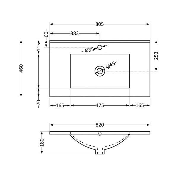 Раковина Qtap Albatross 820х460х180 White QT01113080CW1 SD00053610 фото