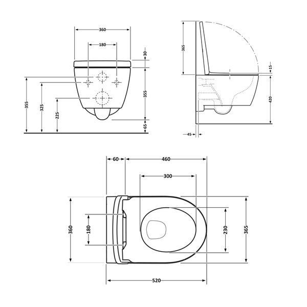 Унітаз підвісний Qtap Swan безобідковий з сідінням Soft-close QT16335178W SD00036227 фото