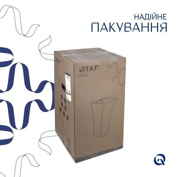 Комплект Qtap Crow: Раковина напольна моноблок 445x420x840 мм White + Донний клапан PU02O SD00053445 фото