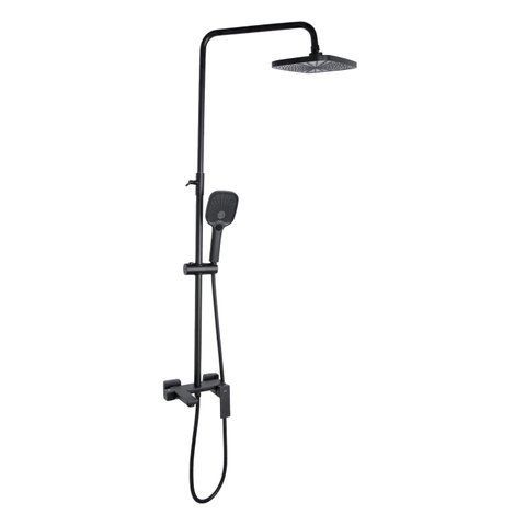 Душова система універсальна Qtap Gemini на три споживача (з виливом) QTGEM111BLM45686 Black Matt SD00051810 фото