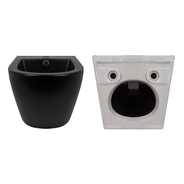 Комплект Qtap Robin Matt Black 2 в 1: унітаз підвісний Ultra Quiet QT13332381АSMB + біде підвісне QT1355046FMB SD00053752 фото