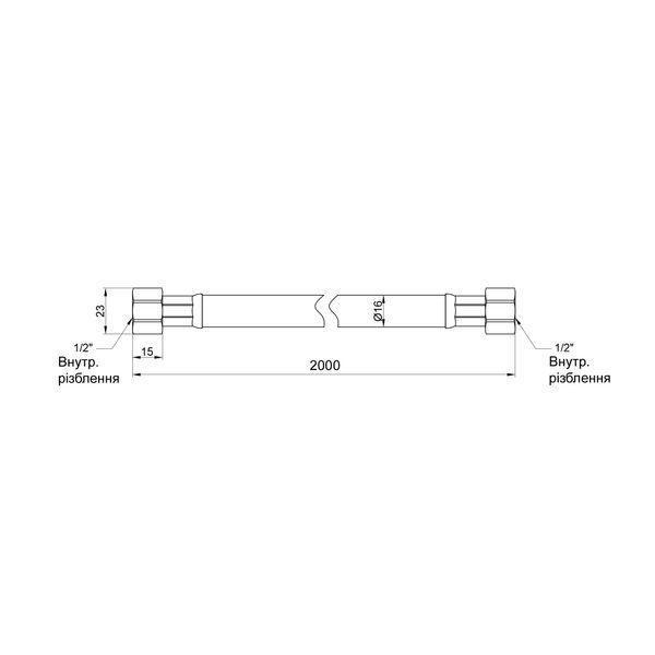 Шланг для газу Thermo Alliance Standart чорний 1/2" ВВ 200 см SD91G200 SD00011008 фото