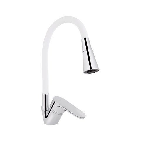 Змішувач для кухні Lidz Tani 008F3 з гнучким виливом (k40) LDTAN008F3WCR37037 Chrome/White SD00043140 фото