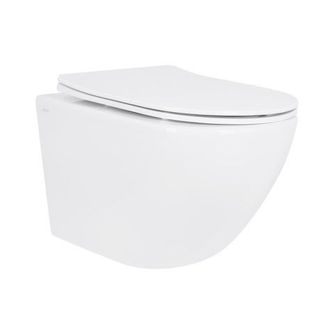 Унітаз підвісний Qtap Jay безобідковий з сідінням Soft-close QT07335175W SD00053467 фото