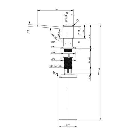 Дозатор для миючого засобу Lidz LK118 круглий Brushed Steel (LDLK118BRU46400) SD00052524 фото