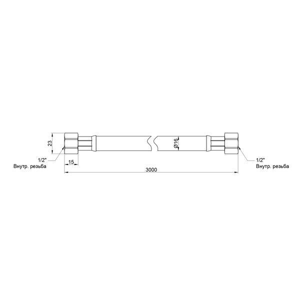 Шланг для газу Thermo Alliance Standart чорний 1/2" ВВ 300 см SD91G300 SD00011012 фото