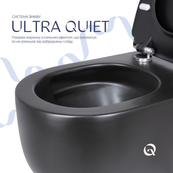 Унітаз підвісний Qtap Taurus безободковий з сидінням Soft-close QT2433084EUQMB SD00051553 фото
