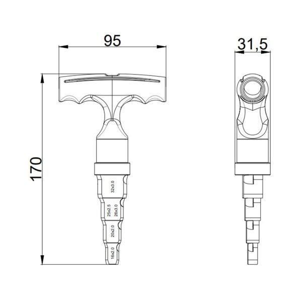 Калібратор з тріскачкою Thermo Alliance для м/п труб d16-32 STD-404 SD00054389 фото