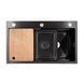 Lidz Handmade H7545B Мийка для кухні інтегрована Decor Black PVD Honeycomb 3,0/1,0 мм LDH7545BDECPVD48373 SD00054497 фото 1