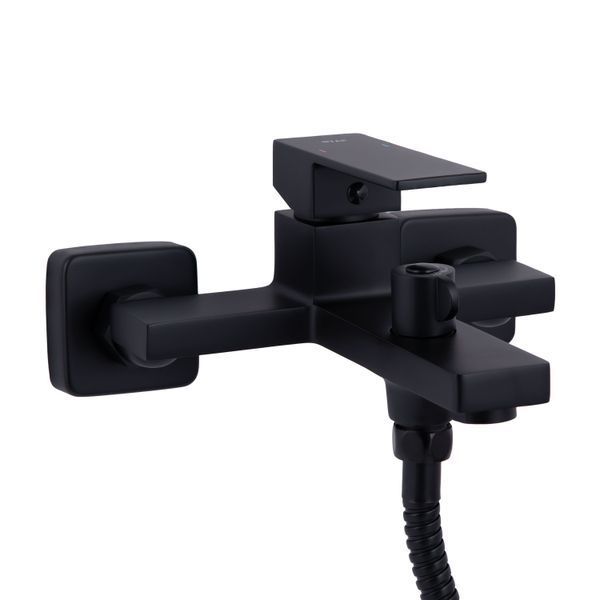 Змішувач для ванни Qtap Gemini (з душовим гарнітуром) QTGEM259BLM45682 Black Matt SD00051806 фото