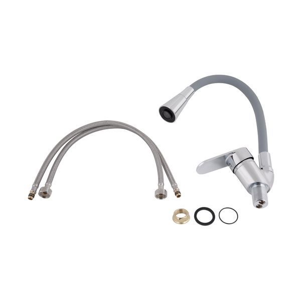 Змішувач для кухні Lidz Tani 008F3 з гнучким виливом (k40) LDTAN008F3GCR39507 Chrome/Grey SD00045611 фото