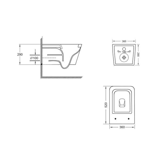 Унітаз підвісний Qtap Crow безобідковий з сідінням Soft-close QT05335170W SD00053468 фото