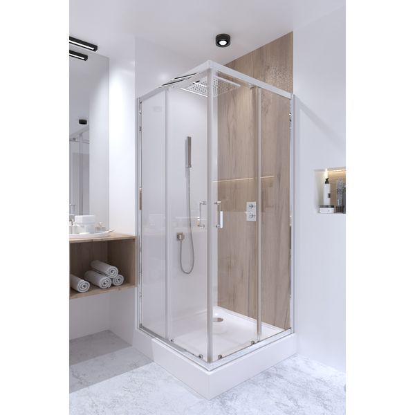 Душова кабіна Qtap Taurus CRM1099SC6 90х90 см, скло Clear 6 мм покриття CalcLess, без піддона SD00039701 фото