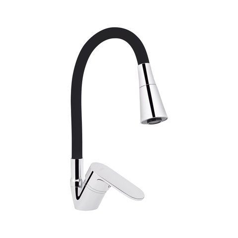 Змішувач для кухні Lidz Tani 008F3 з гнучким виливом (k40) LDTAN008F3BCR39484 Chrome/Black SD00045588 фото