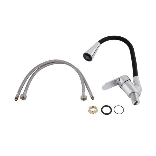 Змішувач для кухні Lidz Tani 008F3 з гнучким виливом (k40) LDTAN008F3BCR39484 Chrome/Black SD00045588 фото