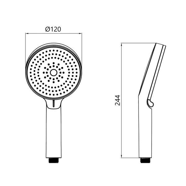 Лійка для ручного душу Qtap Rucni D 130 мм округла QTRUC125BLM45951 Black Matt SD00052075 фото