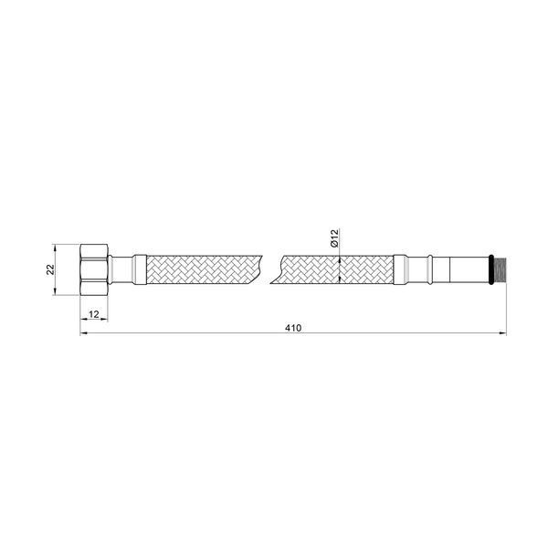 Гнучка підводка для води Thermo Alliance Standart М10 40 см (пара) SD396W40 SD00010872 фото