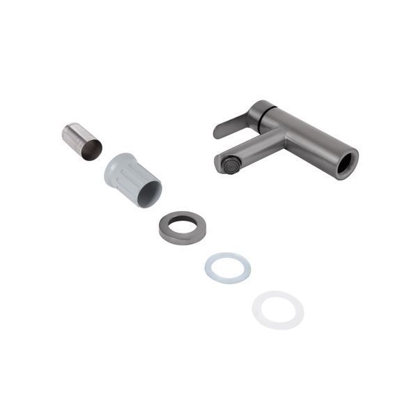 Змішувач для раковини Brinex Pure 001F низький Graphite BRIPUR001FGRP SD00053171 фото