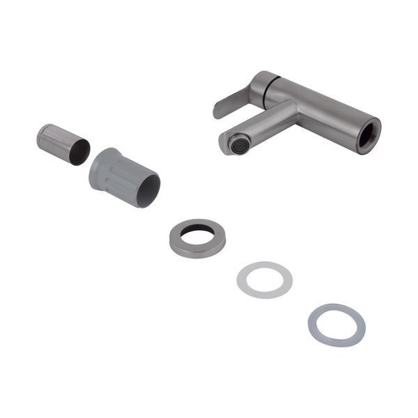 Змішувач для раковини Brinex Pure 001F низький Nickel BRIPUR001FNKL SD00053172 фото