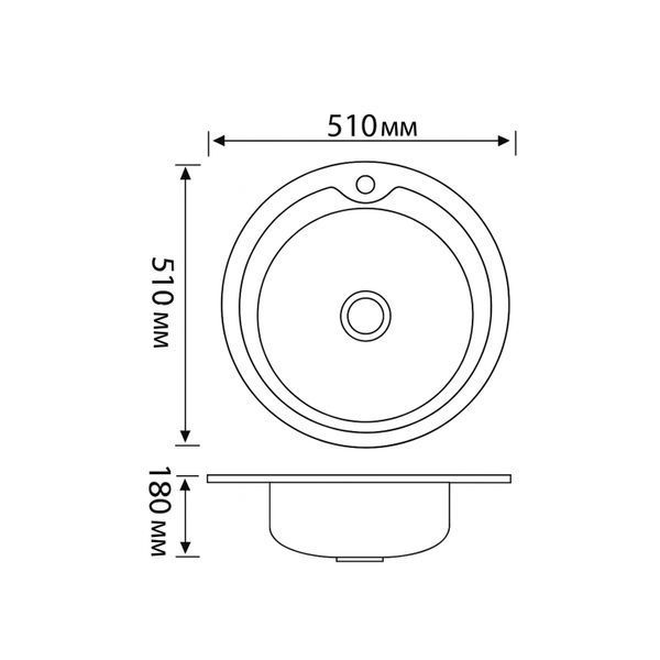 Кухонна мийка Brinex 510-D 0,8 мм Satin (BRIN510SAT08) SD00054087 фото