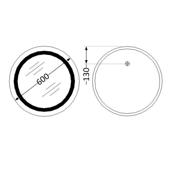 Дзеркало Lidz Aria R600 з LED-підсвічуванням Touch, з антизапотіванням, з димером, рег. яскравості LD78LR600 SD00052337 фото