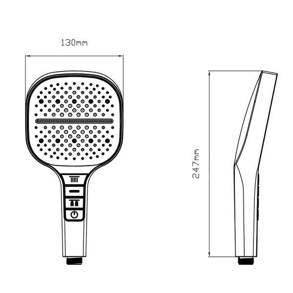 Лійка для ручного душу Qtap Rucni 130x130 мм QTRUC125BLM45957 Black Matt SD00052081 фото